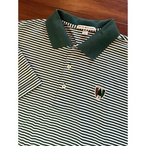 Peter Millar Pine Valley Golf Club Polo Shirt Green White Men's Size Large L